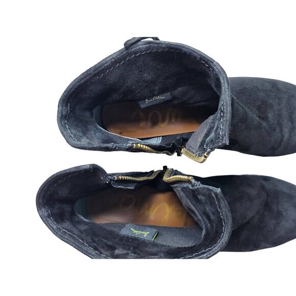 Sam Edelman Womens Louie Sz 7.5 Black Suede Fringe BOHO Festival Ankle Boots - Picture 8 of 15